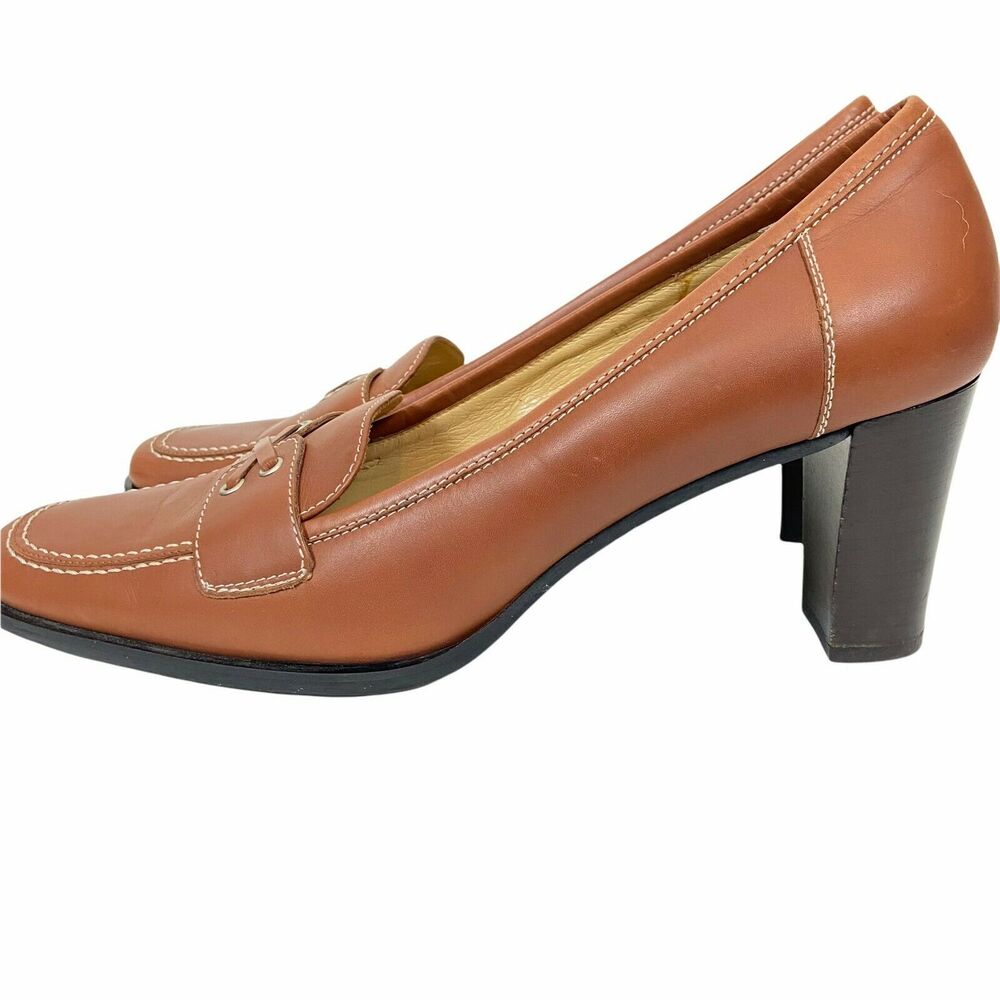 Coach Loafer Heels Women's Kassidy P310 Brown Leather Slip On Comfort size 10 B - Picture 3 of 12